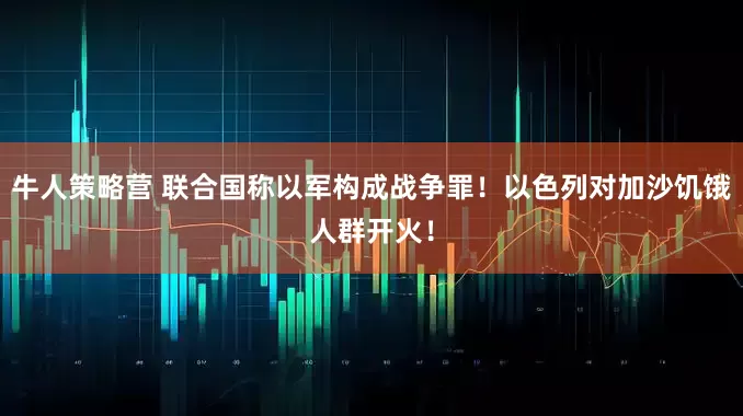 牛人策略营 联合国称以军构成战争罪！以色列对加沙饥饿人群开火！