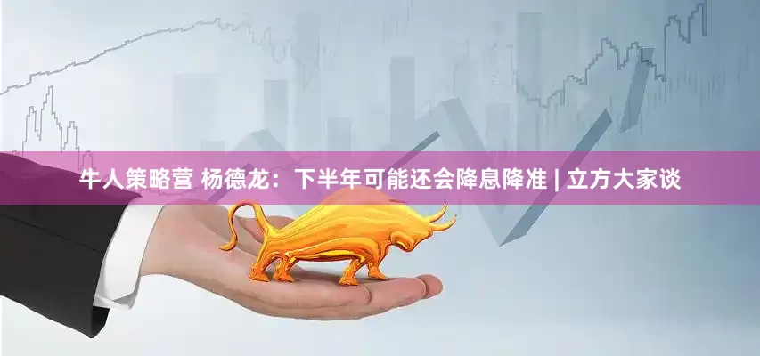 牛人策略营 杨德龙：下半年可能还会降息降准 | 立方大家谈